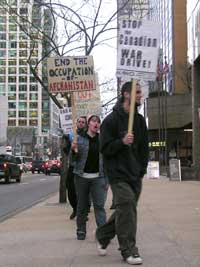 Emergency Picket in Response to death of 10th Canadian Soldier. March 2 2006.